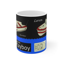 1958 Larson Playboy White Ceramic Mug by Retro Boater