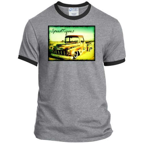 1956 Chevy Pickup Shop Truck by SpeedTiques  Port & Co. Ringer Tee