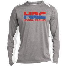 Honda Racing Red and Blue Long Sleeve Heather Colorblock Performance Tee