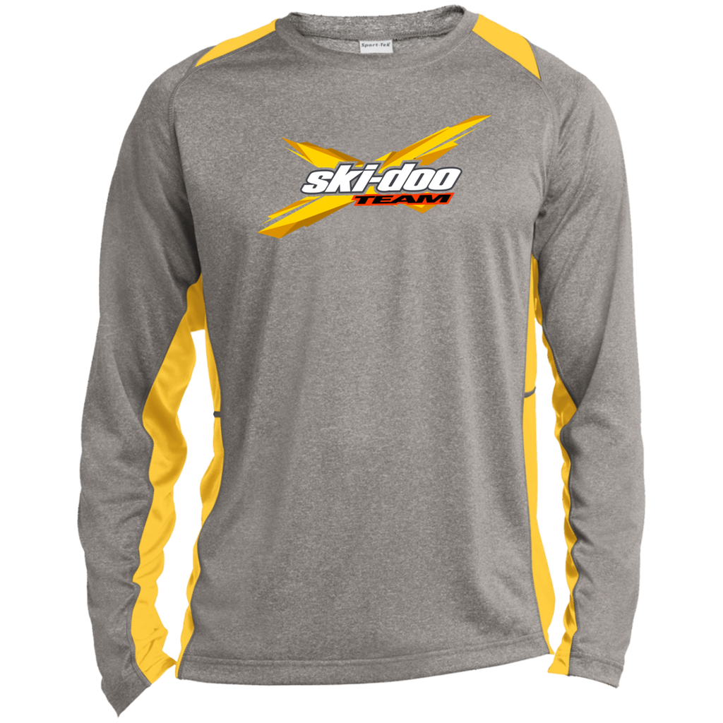 HERTER'S Husky Snowmobiles Long Sleeve Heather Colorblock Performance Tee