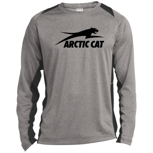 Vintage Arctic Cat with Cat ST361LS Long Sleeve Heather Colorblock Performance Tee