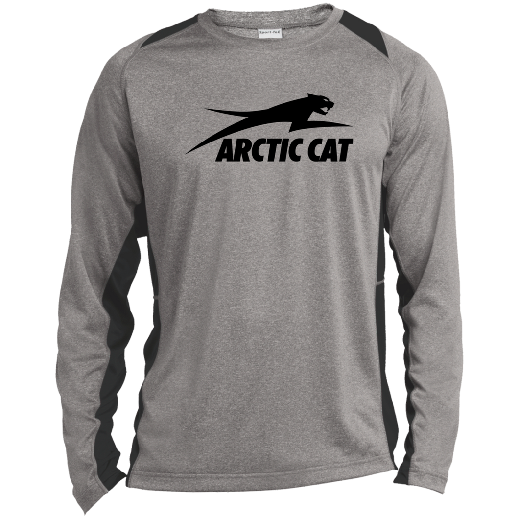 Vintage Arctic Cat with Cat ST361LS Long Sleeve Heather Colorblock Performance Tee