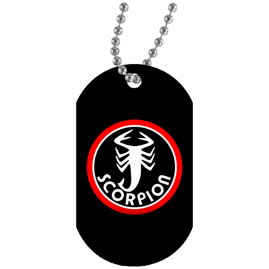 Vintage Scorpion Snowmobiles UN5588 White Dog Tag Vintage Scorpion Snowmobiles UN5588 White Dog Tag