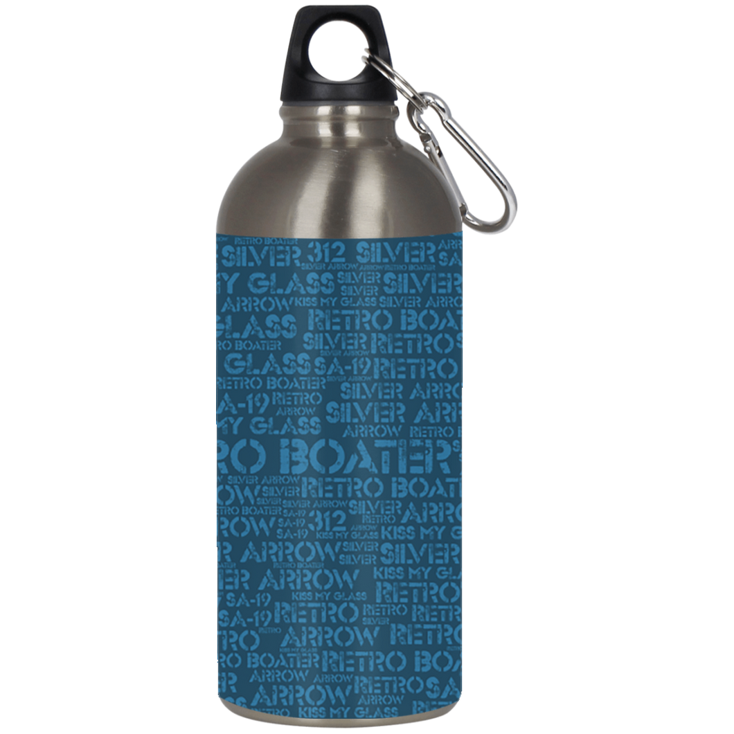 Retro Boater Word Art 23624 Stainless Steel Silver Water Bottle
