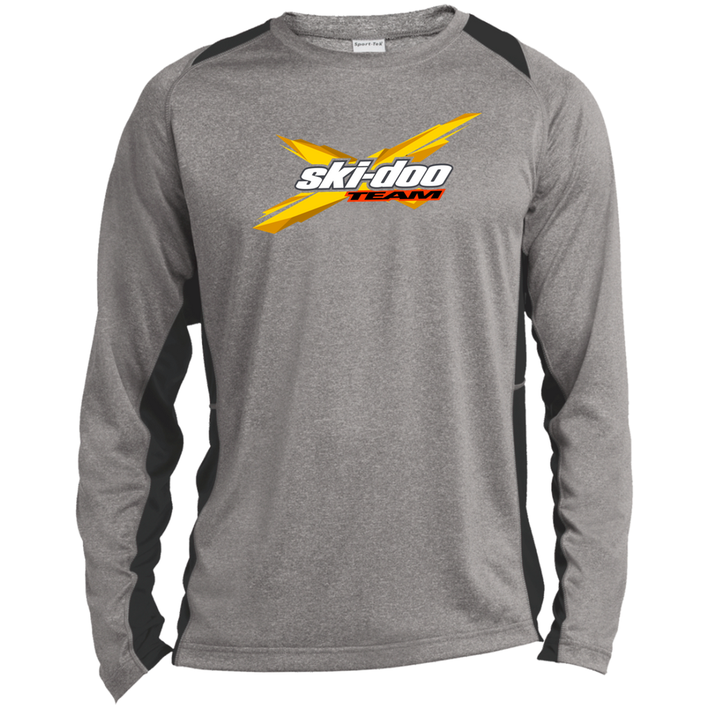 HERTER'S Husky Snowmobiles Long Sleeve Heather Colorblock Performance Tee