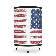 Distressed American Flag with Chris Craft Boats Tripod Lamp with High-Res Printed Shade, US/CA plug