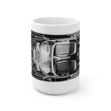 1963 Chevy Corvette Mechanical layout White Ceramic Mug by SpeedTiques