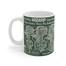 Wizard Outboards White Ceramic Mug by Retro Boater