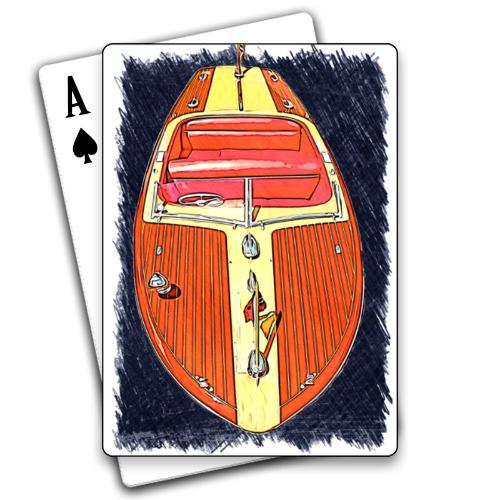 Vintage 1950s Chris Craft Capri Custom Runabout Playing Cards