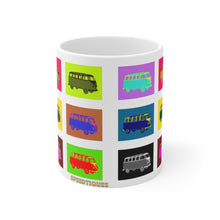 Vintage VW Bus Pop Art White Ceramic Mug by SpeedTiques