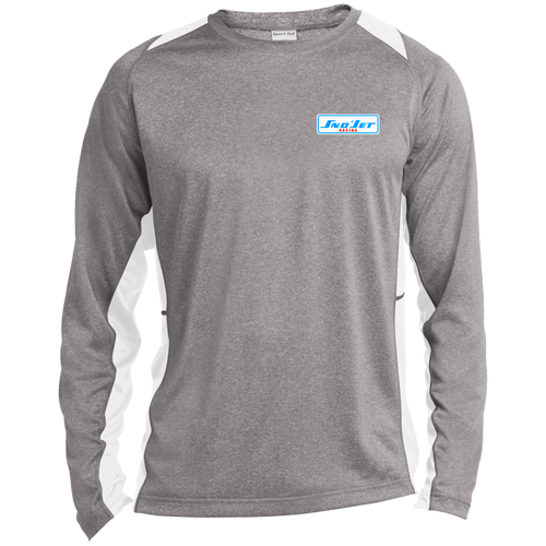 Vintage Sno Jet Racing Long Sleeve Heather Colorblock Performance Tee