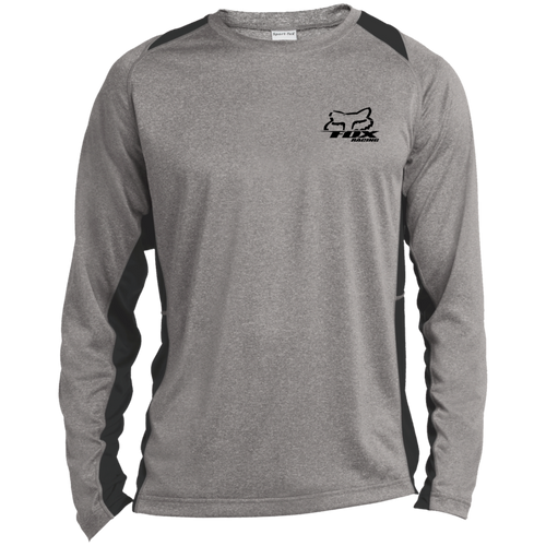 Vintage Style Fox Racing Long Sleeve Heather Colorblock Performance Tee