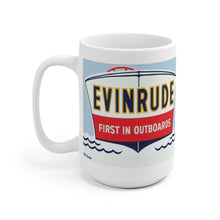 Vintage Evinrude Outboard Engine White Ceramic Mug by Retro Boater