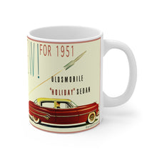 1951 Oldsmobile Rocket Holiday Sedan White Ceramic Mug