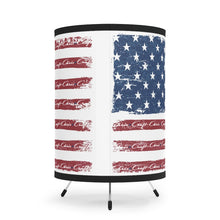 Vintage look American Flag with Chris Craft Boats integrated Tripod Lamp with High-Res Printed Shade, US/CA plug