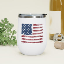 Distressed Flag with Vintage Chris Craft Combined 12oz Insulated Wine Tumbler