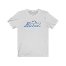 Retro Boater in Blue Unisex Jersey Short Sleeve Tee