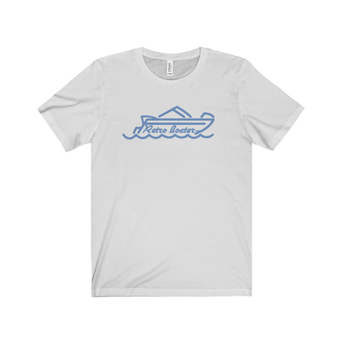 Retro Boater in Blue Unisex Jersey Short Sleeve Tee