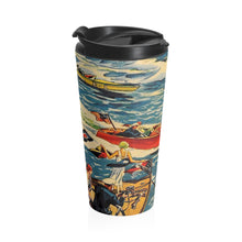 Vintage Boat Race by Retro Boater Stainless Steel Travel Mug