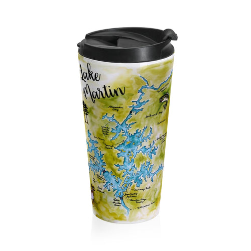 Lake Martin Map Stainless Steel Travel Mug