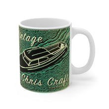 Vintage Chris Craft Express Cruiser White Ceramic Mug by Retro Boater