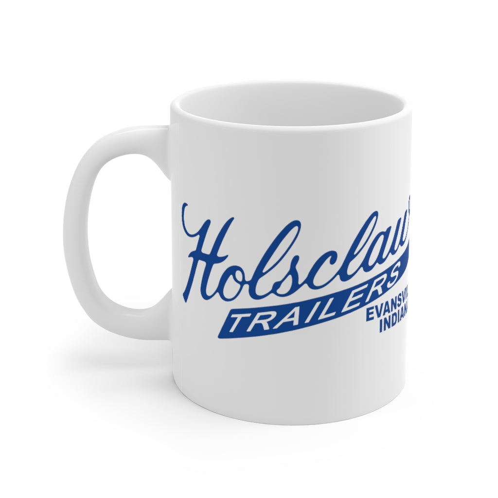 Holsclaw Trailer Sign White One-Sided Ceramic Mug by Retro Boater