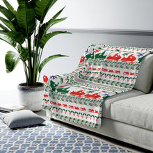 Snowmobile Christmas  Pattern Velveteen Plush Blanket by SpeedTiques
