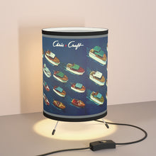 Vintage 1950s Chris Craft Lineup Tripod Lamp with High-Res Printed Shade, US/CA plug