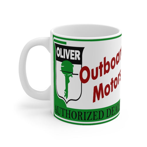 Oliver Outboard Motors White Ceramic Mug by Retro Boater
