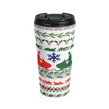 Christmas Snowmobile Patterned Stainless Steel Travel Mug by SpeedTiques