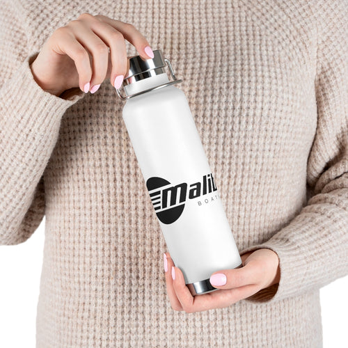 Vintage Malibu Boats in Black 22oz Vacuum Insulated Bottle