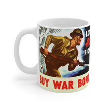 World War 2 Buy War Bonds "Lets All Fight" White Ceramic Mug