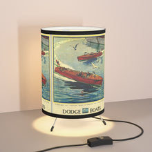 Vintage Dodge Boats Adverstisement Tripod Lamp with High-Res Printed Shade, US/CA plug