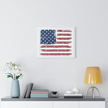 Vintage Distressed American Flag with Chris Craft Boats Framed Horizontal Poster