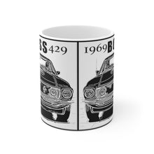1969 Ford Boss 429 Mustang White Ceramic Mug by SpeedTiques