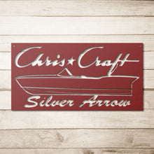 1958-59 Chris Craft Silver Arrow Die-Cut Metal Sign