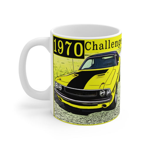 1970 Challenger White Ceramic Mug by SpeedTiques