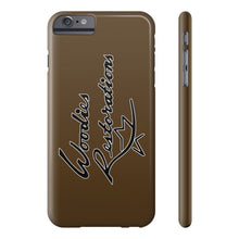 Woodies Restorations Logo in white outline All US Phone cases internal