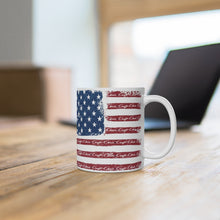 Vintage Styler Chris Craft American Flag Design White Ceramic Mug