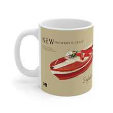 1957 Chris Craft Capri and Continental White Ceramic Mug by Retro Boater