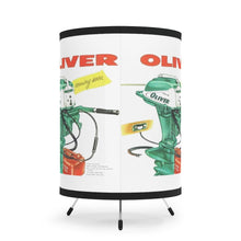 Vintage Oliver Outboards Tripod Lamp with High-Res Printed Shade, US/CA plug