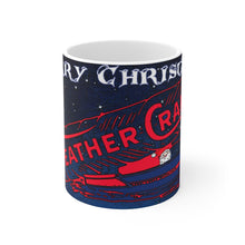 Merry Christmas Feathercraft White Ceramic Mug by Retro Boater