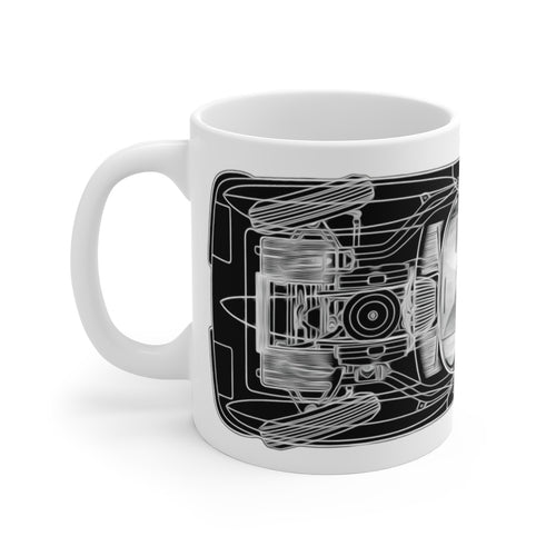 1963 Chevy Corvette Mechanical layout White Ceramic Mug by SpeedTiques