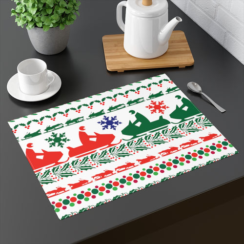 Christmas Snowmobile Patterned Placemat by SpeedTiques