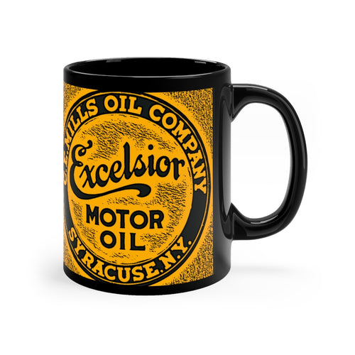 C.E. Mils Oil Company Excelsior Motor Oil Black mug 11oz by SpeedTiques