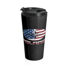 American Flag with Classic Polaris ATV UTV Stainless Steel Travel Mug