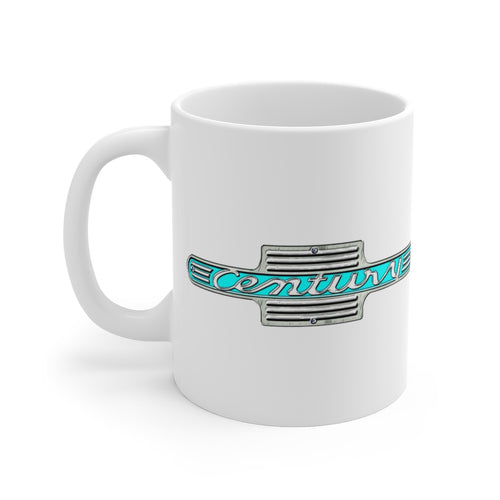 Late 40s Vintage Century Boat Emblem White Ceramic Mug