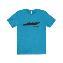 Black Boat by Retro Boater Unisex Jersey Short Sleeve Tee