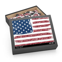 Distressed American Flag with Classic Chris Craft Puzzle (120, 252,)