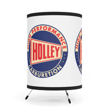 Vintage Style Holley Parts Logo Tripod Lamp with High-Res Printed Shade, US/CA plug